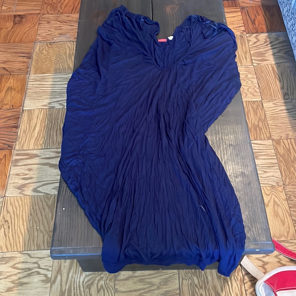 Wrinkled blue bag dress